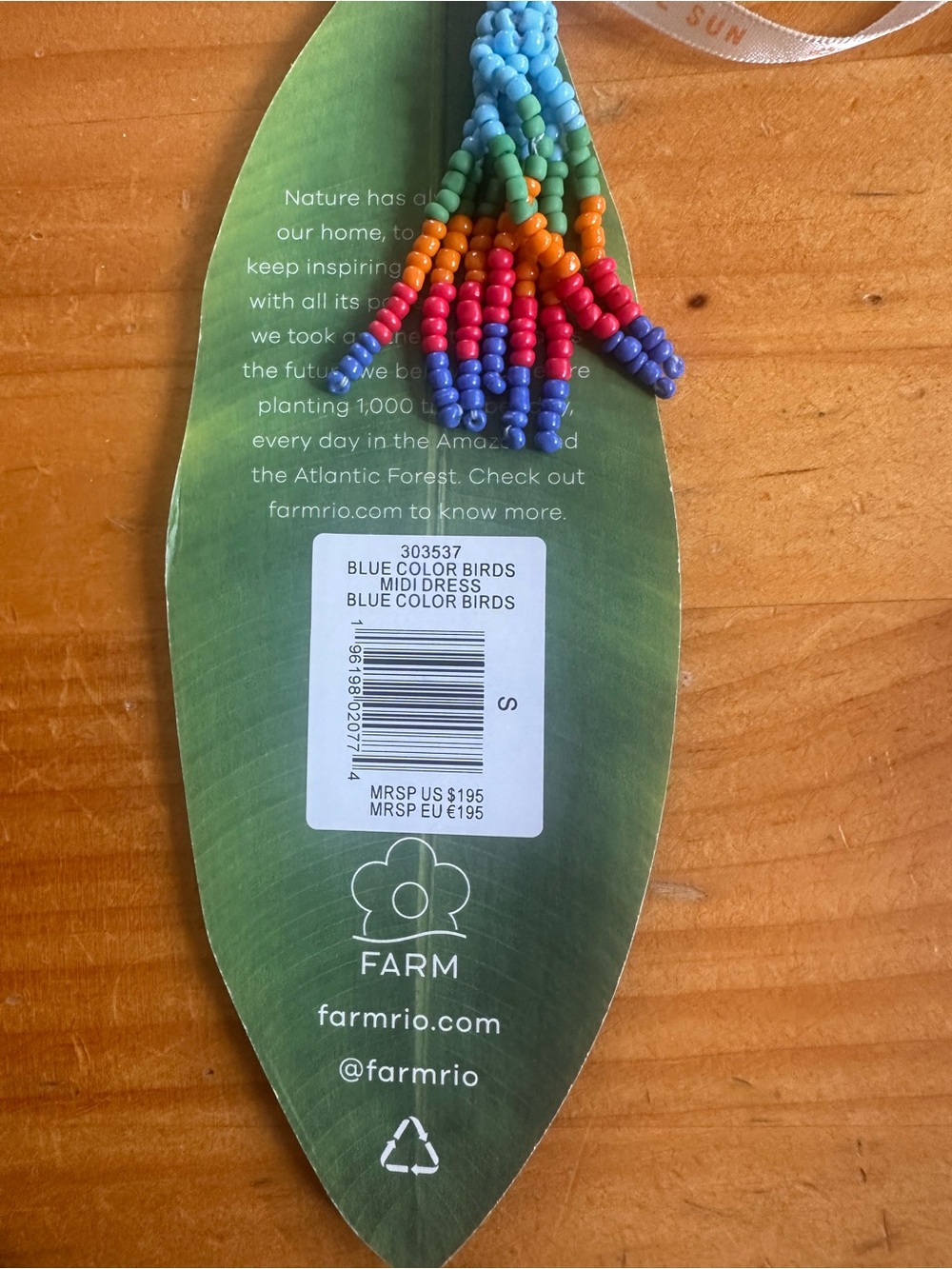 FARM Rio Blue Color Birds Maxi Dress - Picture 6 of 6